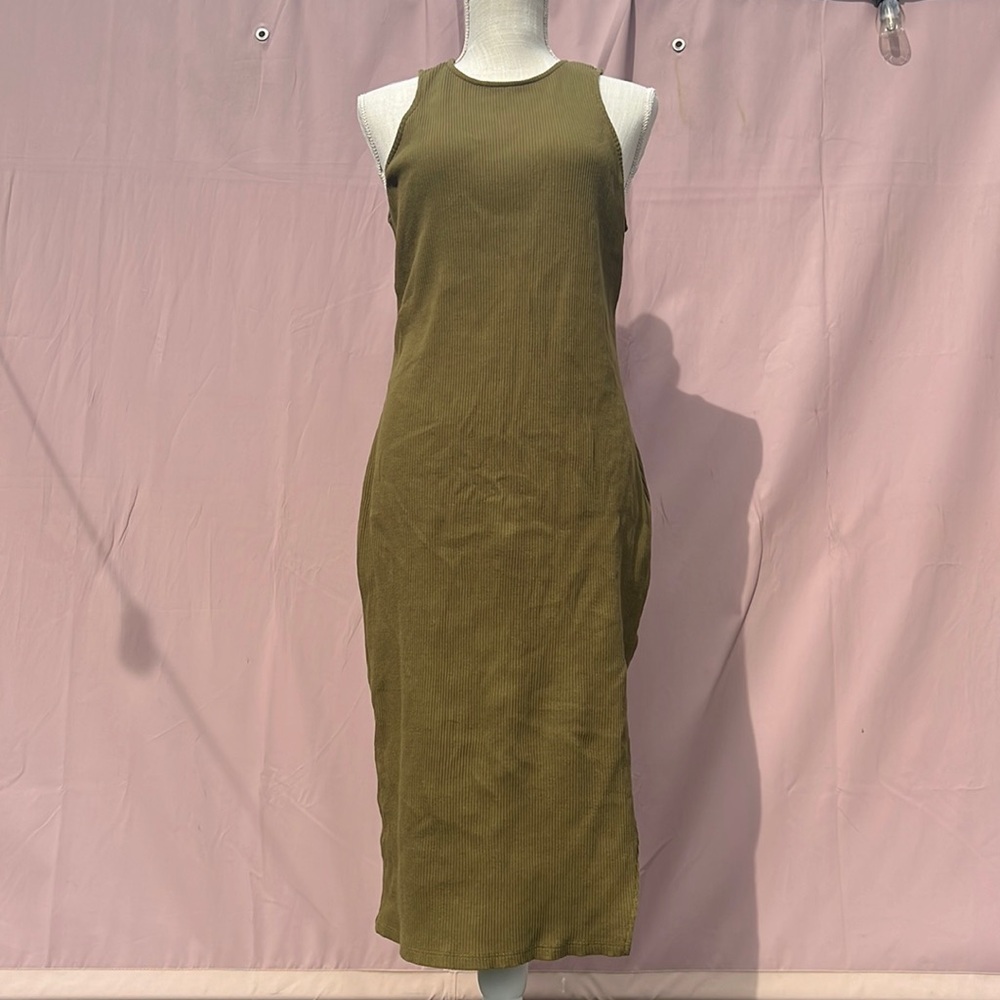 Who What Wear Army Green Midi Dress